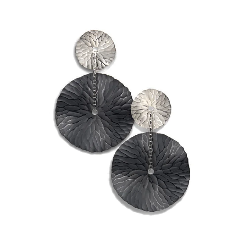 crystal stud earrings -Sterling Silver Two-Tone Earrings - "Oasis"