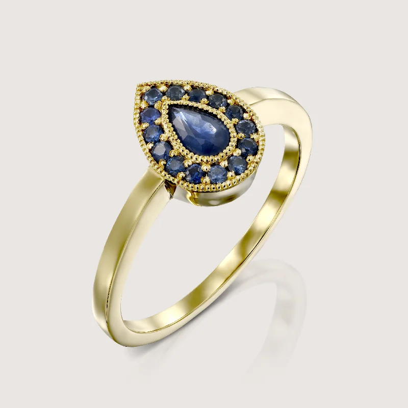 modern rings for women -Luna Gold Ring Sapphire