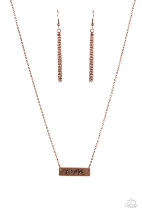 chic necklaces for casual wear -Blessed Mama Copper Necklace