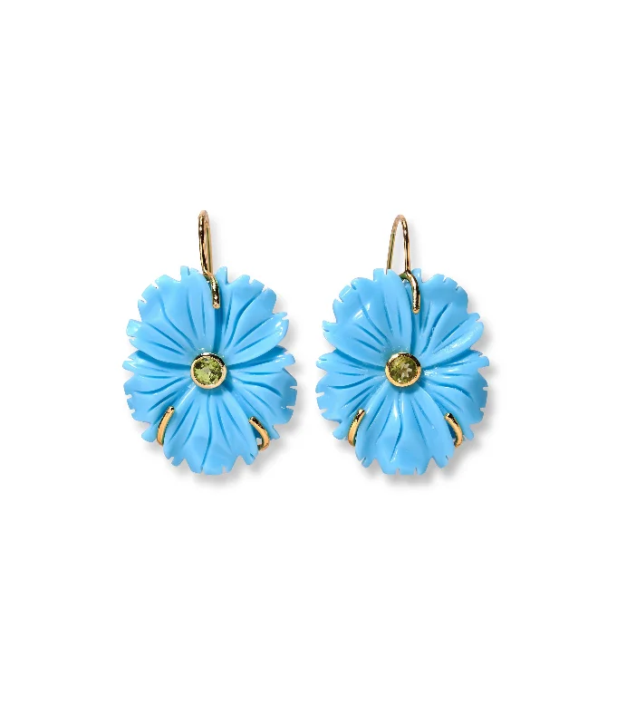 elegant gold drop earrings -New Bloom Earrings in Cerulean