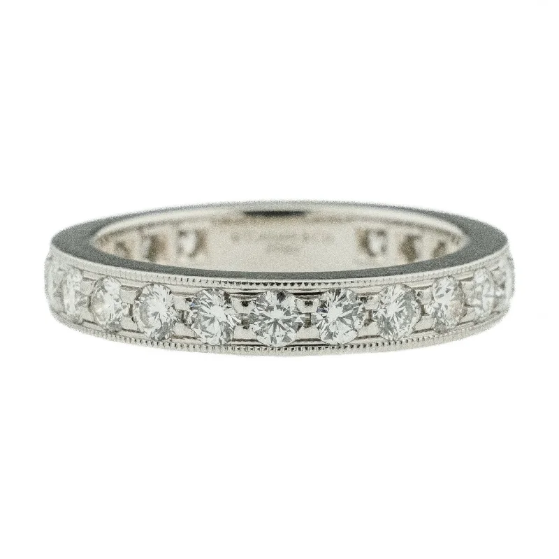 gold engagement rings with diamonds -Tiffany & Co. 1.21ctw Diamond Legacy Band in Platinum - Size 6