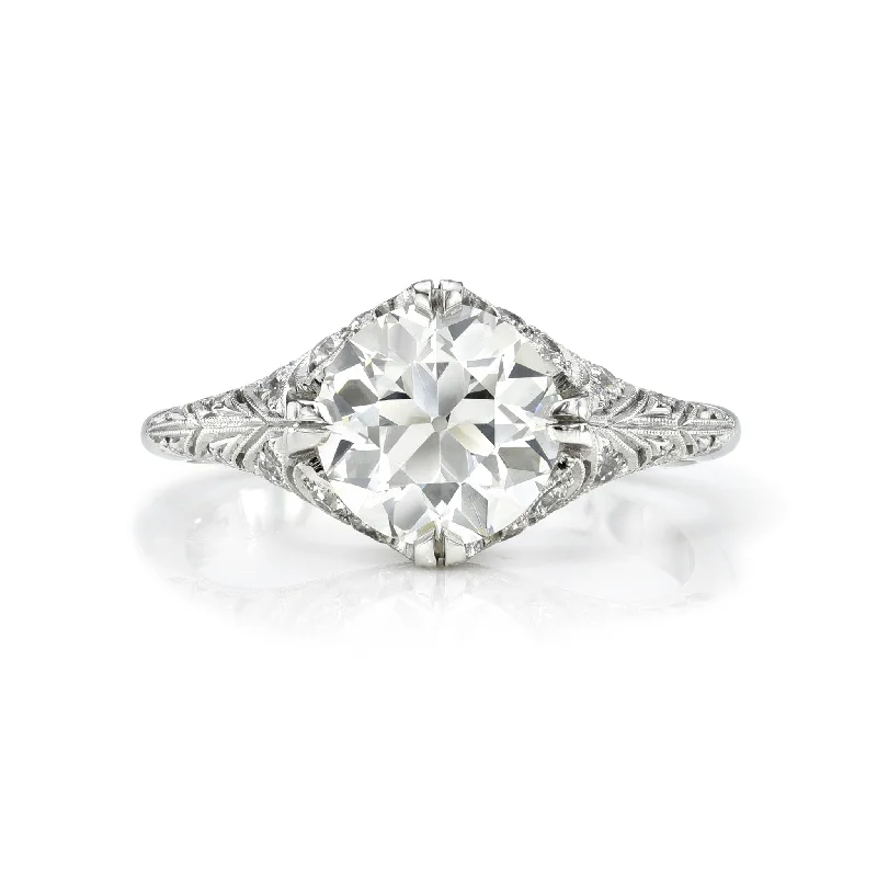 diamond engagement rings -Single Stone Platinum Charlotte Ring