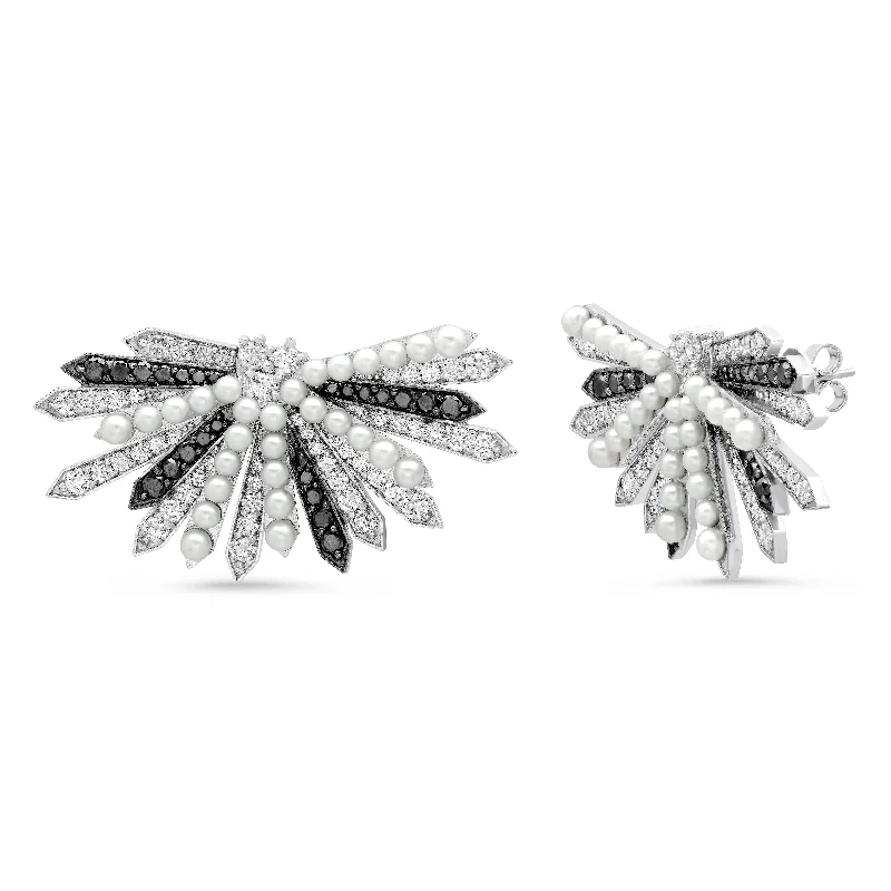 fashion earrings for women -Penacho Cocktail Pearl Earrings