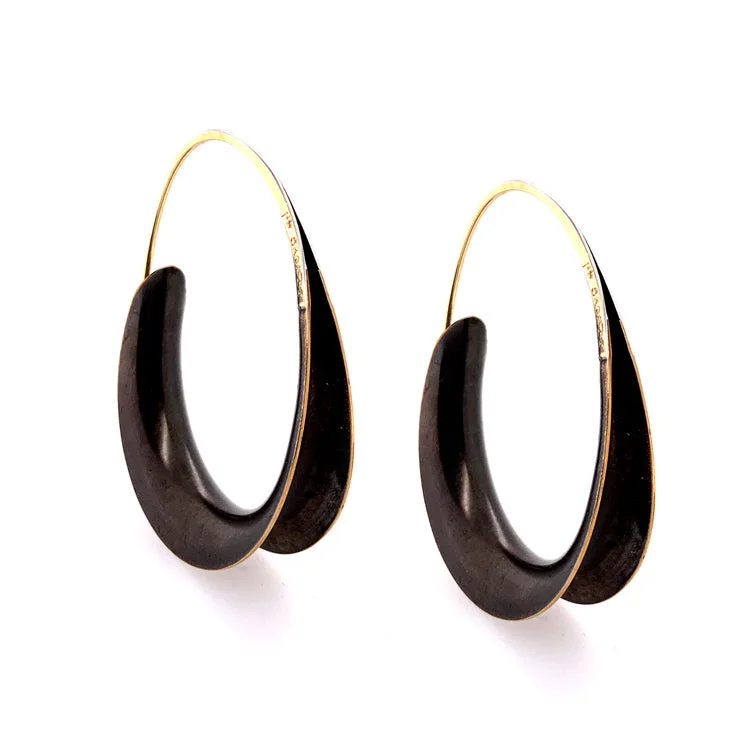 silver earrings for women -Large Bronze Oval Earrings - "Cowgirl's Night Out"