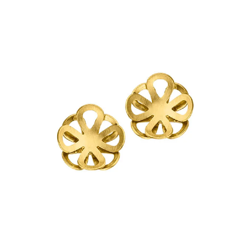 elegant earrings for women -Gold Stud Earrings - "Contemporary Blossom"