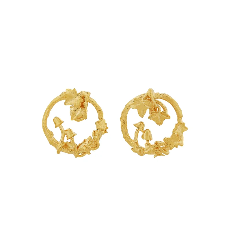 exclusive diamond earrings -Gold Vermeil Stud Earrings - "Woodland Loop"