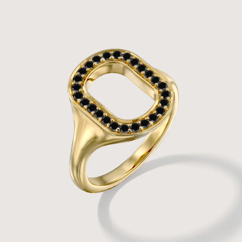 elegant bridal rings -Ring 04 - Black Diamonds