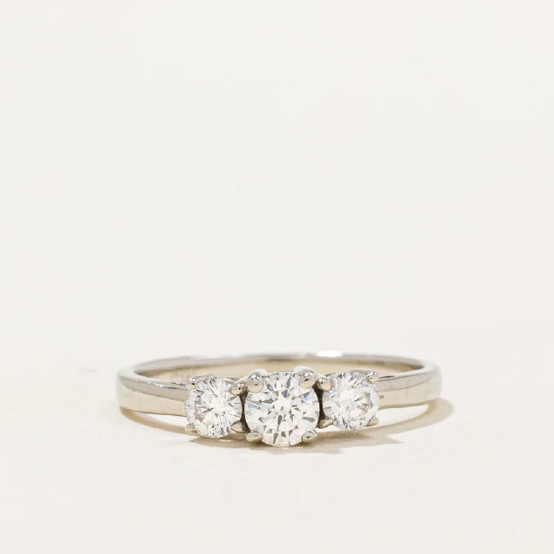 solitaire rings for women -Three Stone Diamond Ring | 0.46ctw | SZ 5.5 |