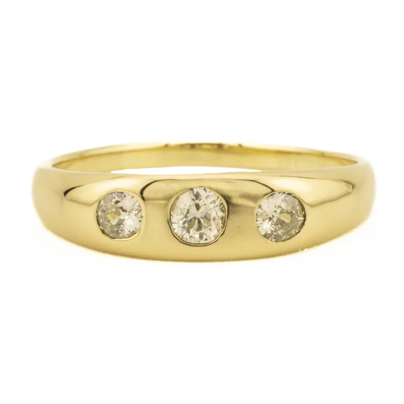 modern engagement rings -0.65ctw European Cut Diamond Band Ring in 14K Yellow Gold - Size 12.5