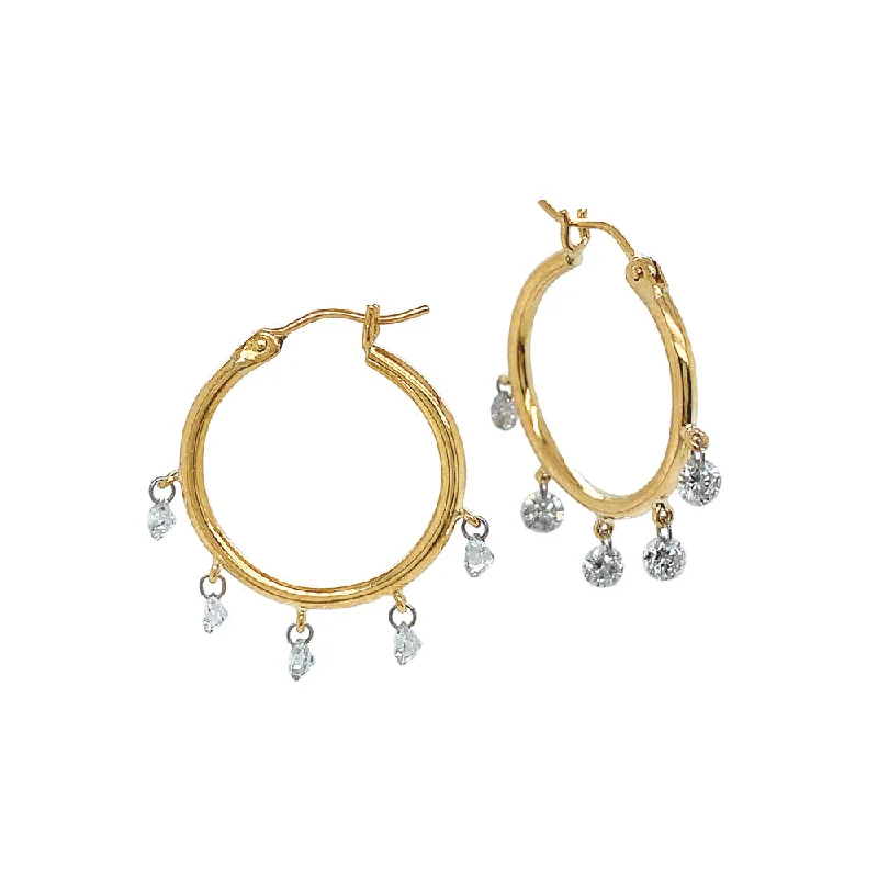 cute hoop earrings -Gold and Platinum Diamond Hoops- "Watusi Hoops"