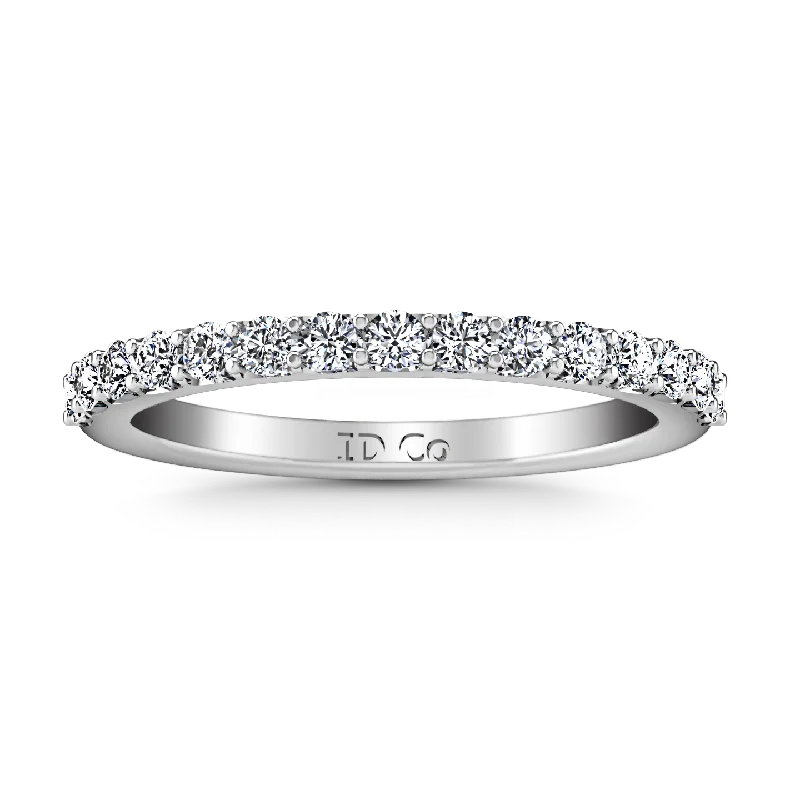 trendy engagement rings -Diamond Wedding Band Harmoney 0.32 Cts 14K White Gold