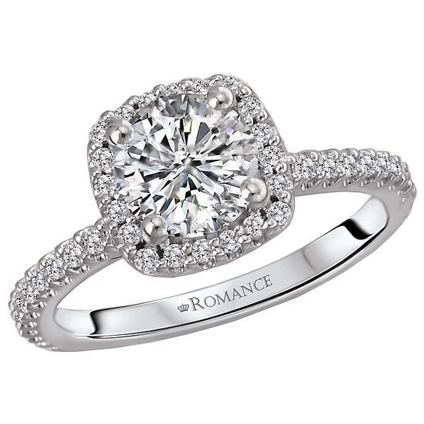 unique engagement rings -14KT WHITE GOLD 1.33 CTW DIAMOND CUSHION HALO RING