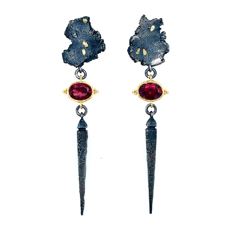 hoop earrings for casual wear -Garnet & Sterling Silver 'Talentum" Earrings