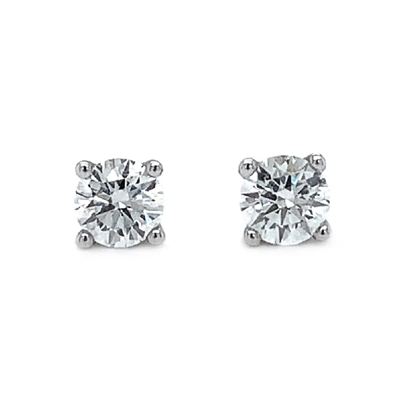 diamond earrings for women -Lab Grown Diamond 4 Prong Stud Earrings - 0.66ctw