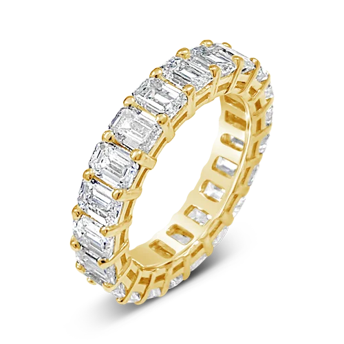 elegant princess-cut rings -Emerald cut Diamond Eternity Band