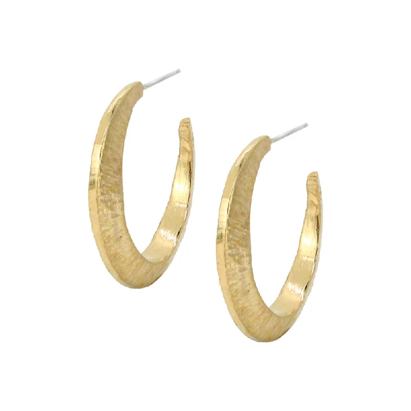 modern diamond earrings -Bronze Semi-Hoop Post Earrings - "Nairobi"