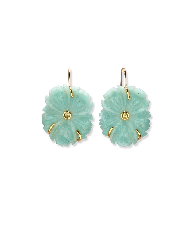 beautiful ear studs -New Bloom Earrings in Sea Foam