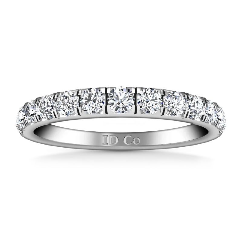 elegant round cut engagement rings -Diamond Wedding Band Janice 0.81 Cts 14K White Gold