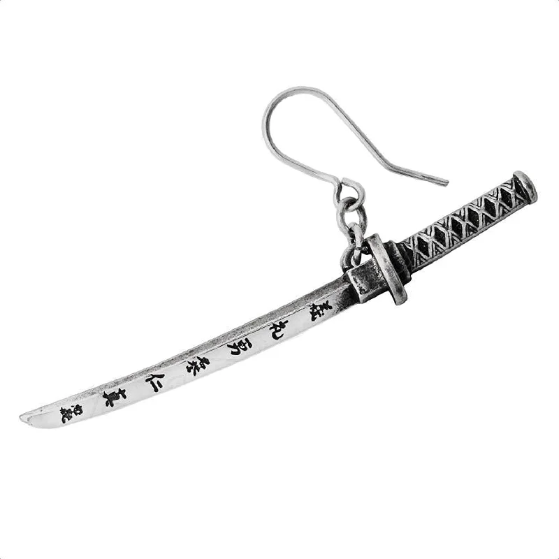 luxury ear cuffs -Bushido Single Katana Sword Earring by Alchemy Gothic