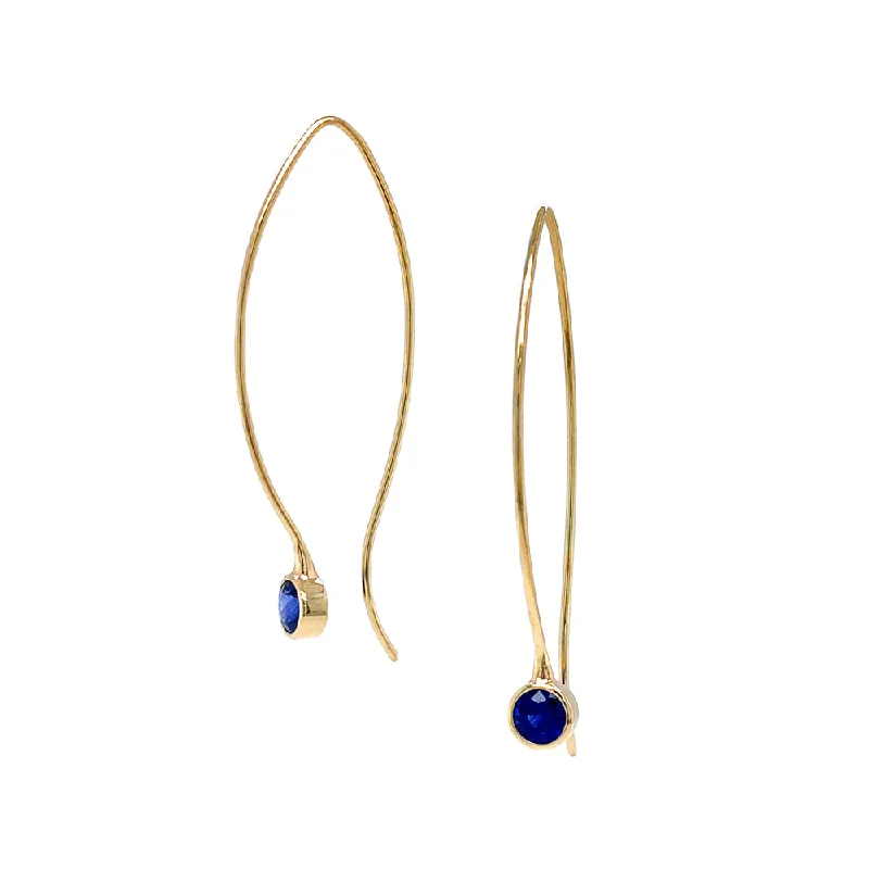 women’s pearl stud earrings -Ceylon Sapphire & Yellow Gold Earrings - "Ceylon Comets"