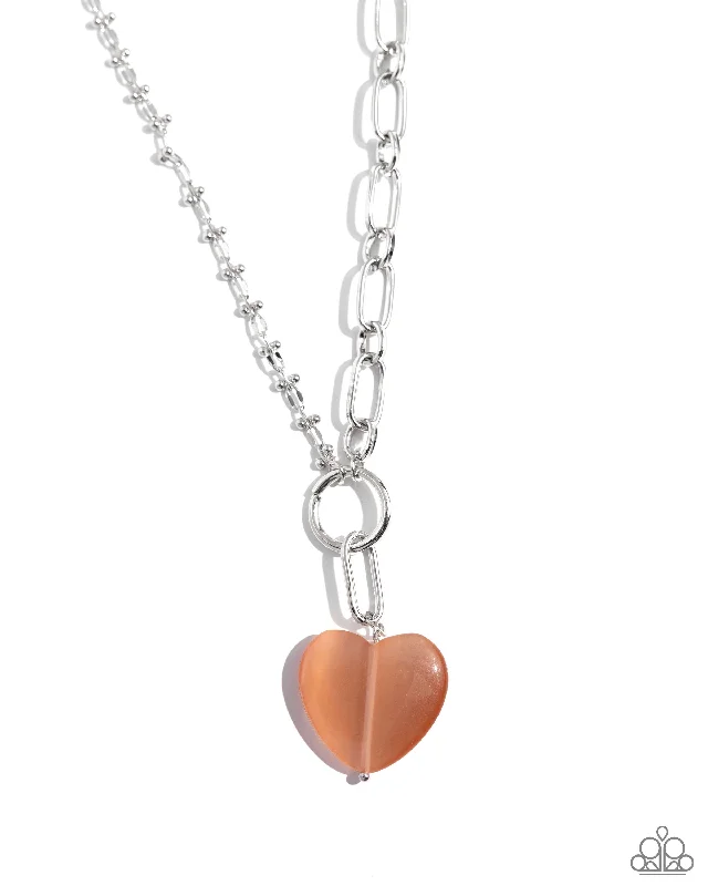 adjustable length necklaces for women -Definition of HEART - Orange