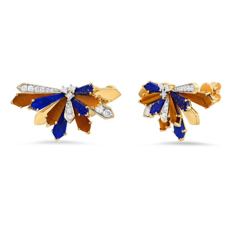 luxury earrings for women -Medium Penacho Studs 3 combinations