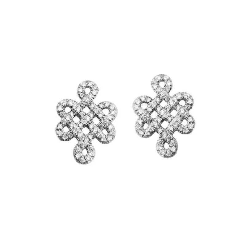 gorgeous dangly earrings -Tibetan symbol of Endless Love, Diamond Stud Earrings ♥