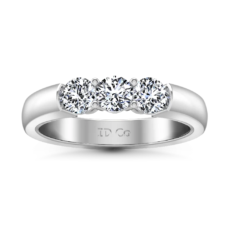 women’s oval engagement rings -Diamond Wedding Band Justine 0.51 Cts 14K White Gold