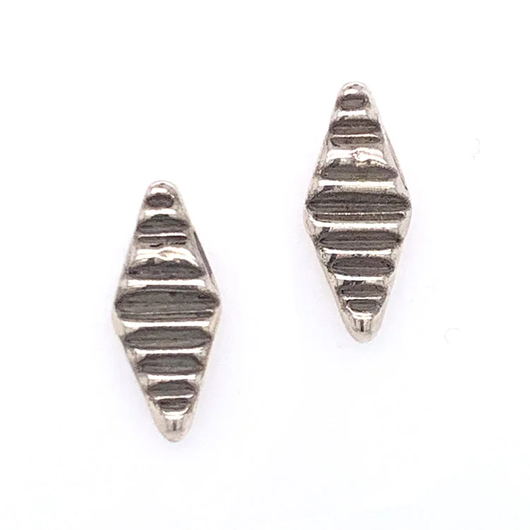 trendy earrings for women -Parallelogram Stud Earrings