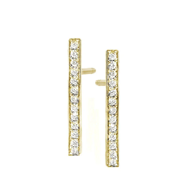 crystal hoop earrings -Diamond Bar, Dainty & Minimal Diamond Stud Earrings ♥