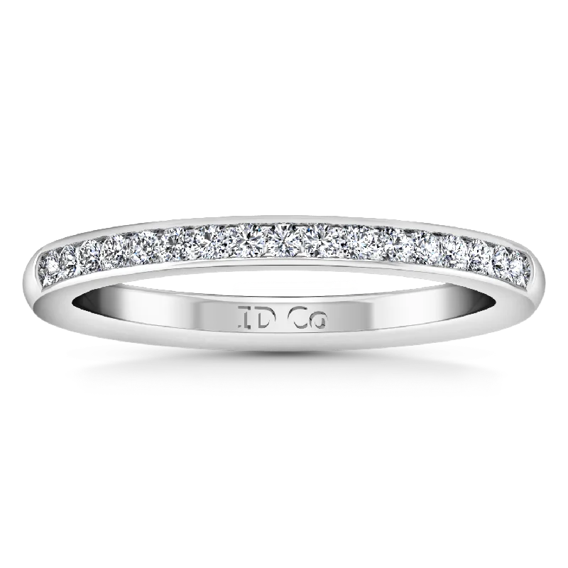 vintage-inspired engagement rings -Diamond Wedding Band Devon 0.51 Cts 14K White Gold