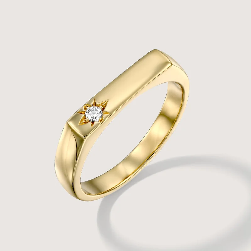 adjustable gemstone rings -Charlotte Gold Ring White Diamond