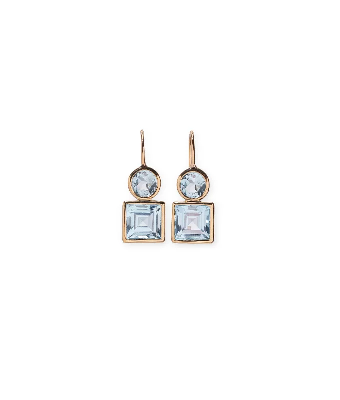 chic bar earrings -14k Gold Pastille Earrings in Sky Blue Topaz