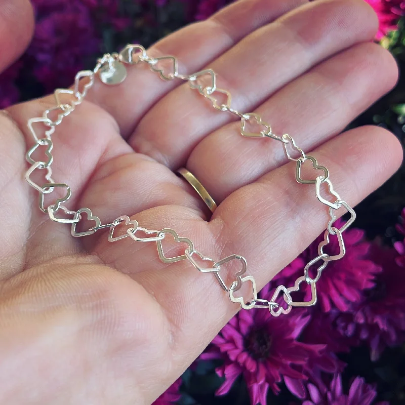 Sterling Silver Heart Chain Bracelet