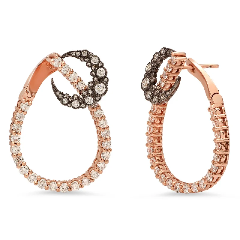 stylish chandelier earrings -Moon Drop Hoops