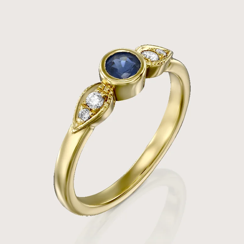 luxurious diamond rings -Heleni Ring Sapphire & Diamonds