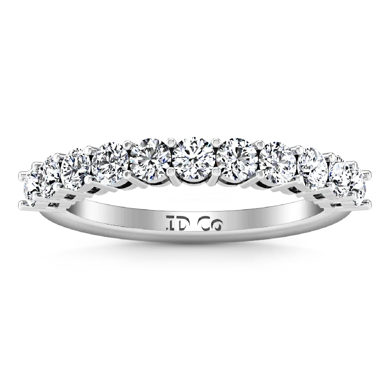 modern diamond engagement rings -Diamond Wedding Band Fleur 0.55 Cts 14K White Gold