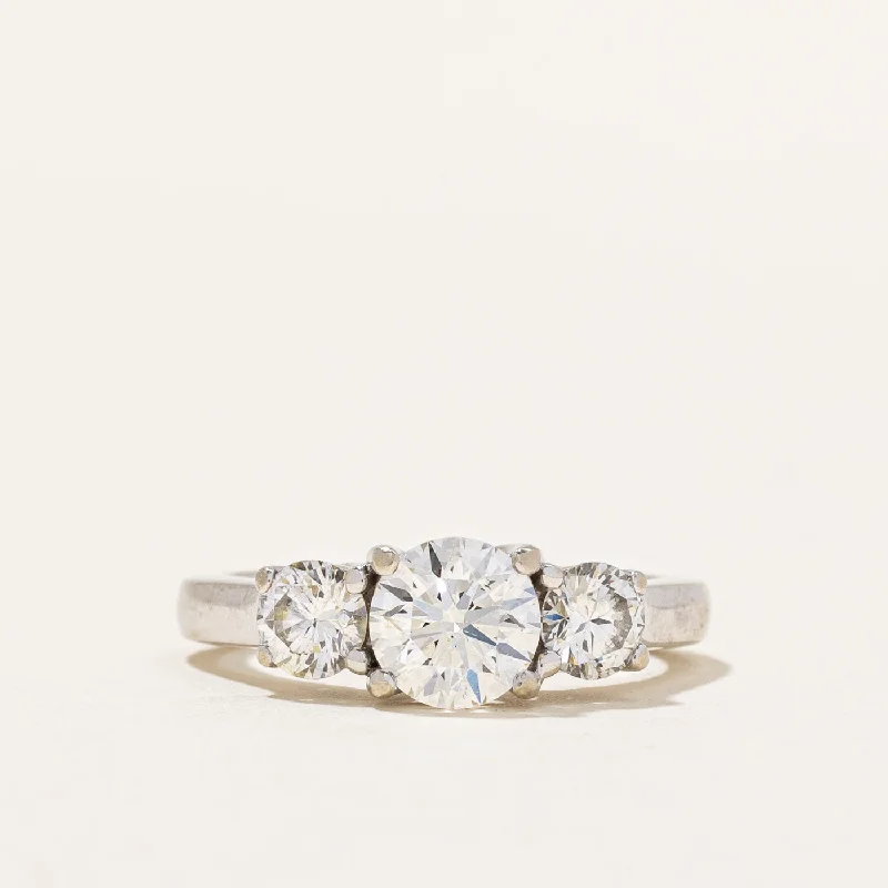 fashionable rings sets -Three Stone Diamond Engagement Ring | 1.61ctw SI1 F/G | SZ 6 |