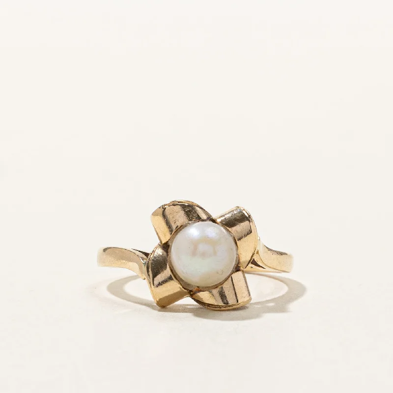 vintage wedding rings -Birks' Pearl Cocktail Ring | SZ 7 |