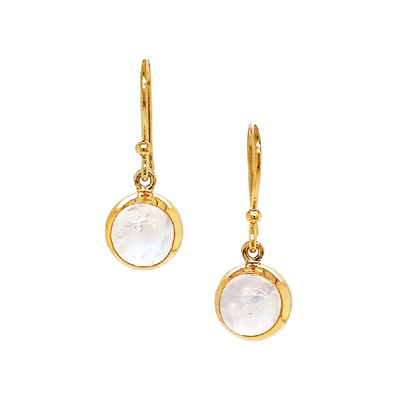 elegant earrings for women -Gold Vermeil Small Moonstone Drop Earrings