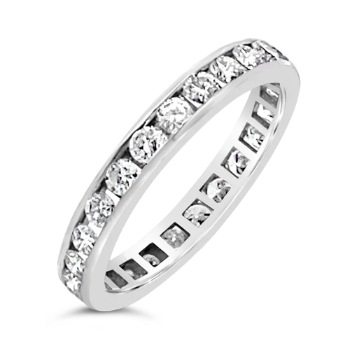 engagement rings with pink diamonds -Channel set Diamond Eternity Band