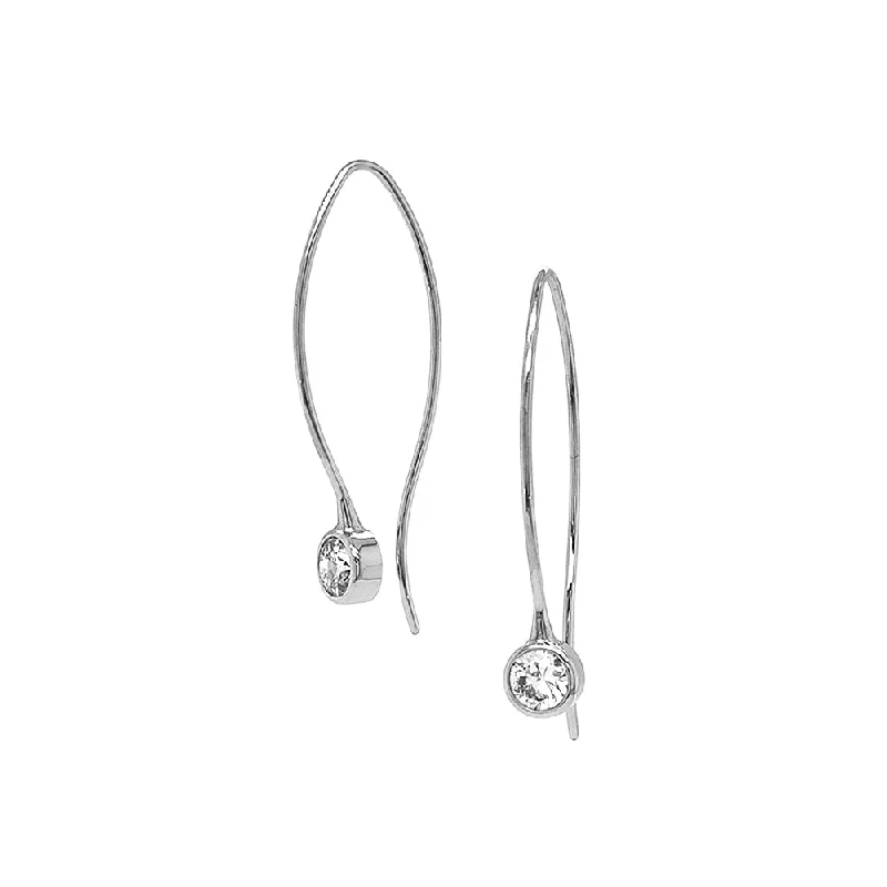 stylish earrings for women -Diamond & White Gold Earrings - "Baby Comets"