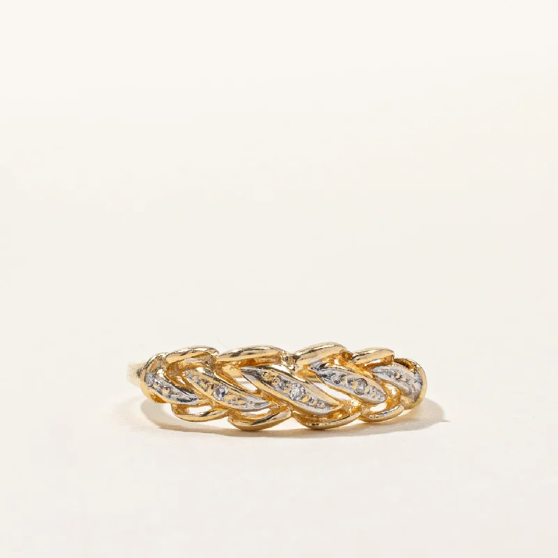 bridal rings for women -Braided Diamond Ring | 0.02ctw | SZ 6.5 |