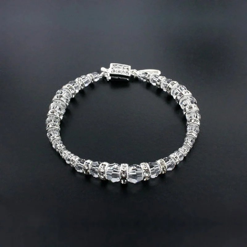 Graduated Crystal Bracelet with Rondelles