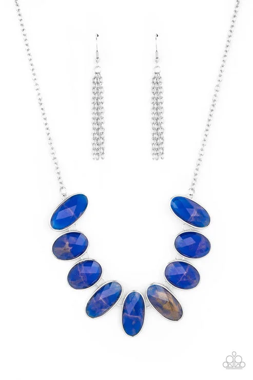 diamond necklaces for women -Elliptical Episode Blue Necklace