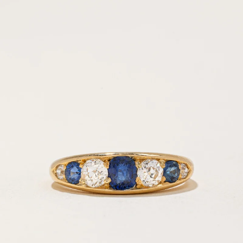 women’s rose gold rings -1981 London Sapphire & Diamond Ring | 0.80ctw, 0.65ctw | SZ 6.25 |