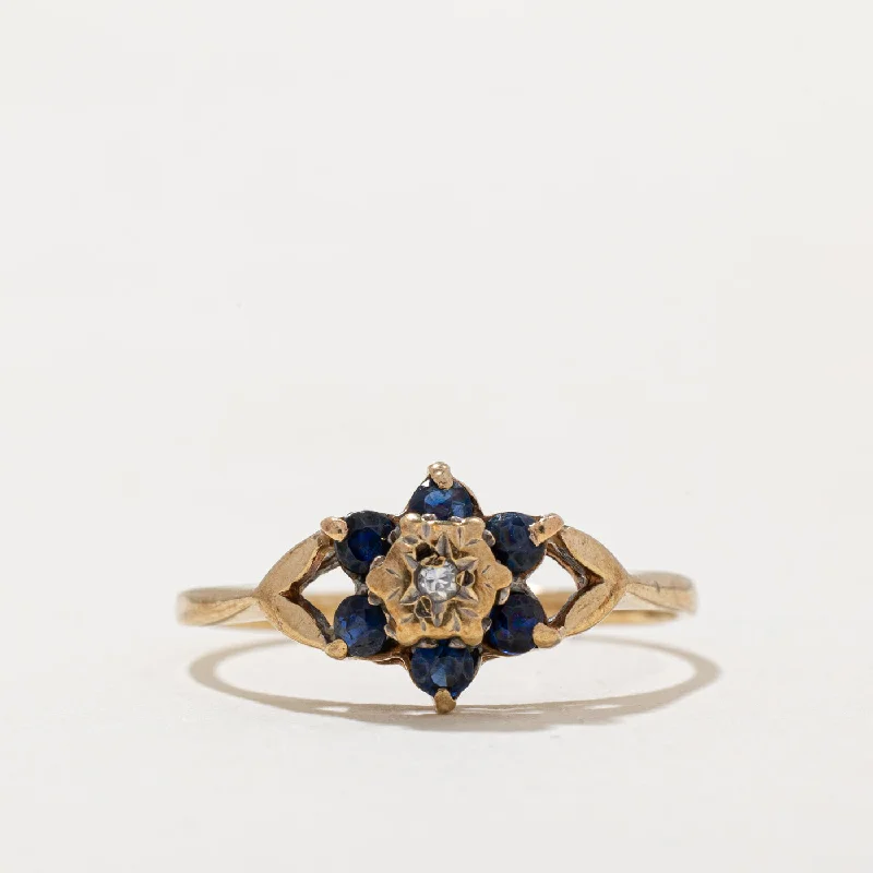 luxurious diamond rings -1990's Sapphire & Diamond Ring | 0.14ctw, 0.005ct | SZ 4.75 |