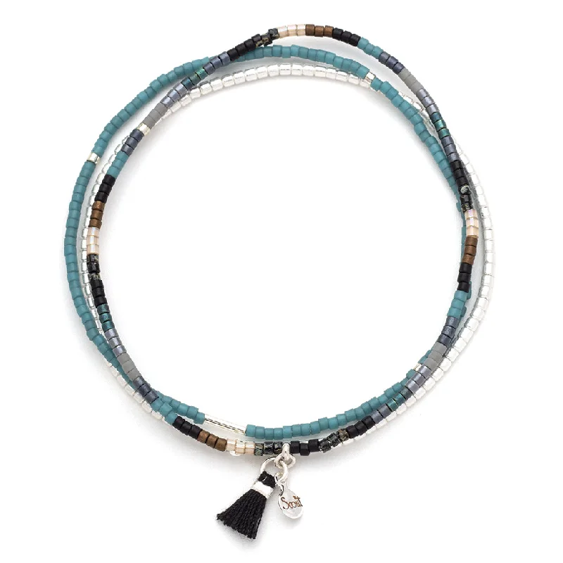 Chromacolor Miyuki Bracelet Trio - Black Multi/Silver