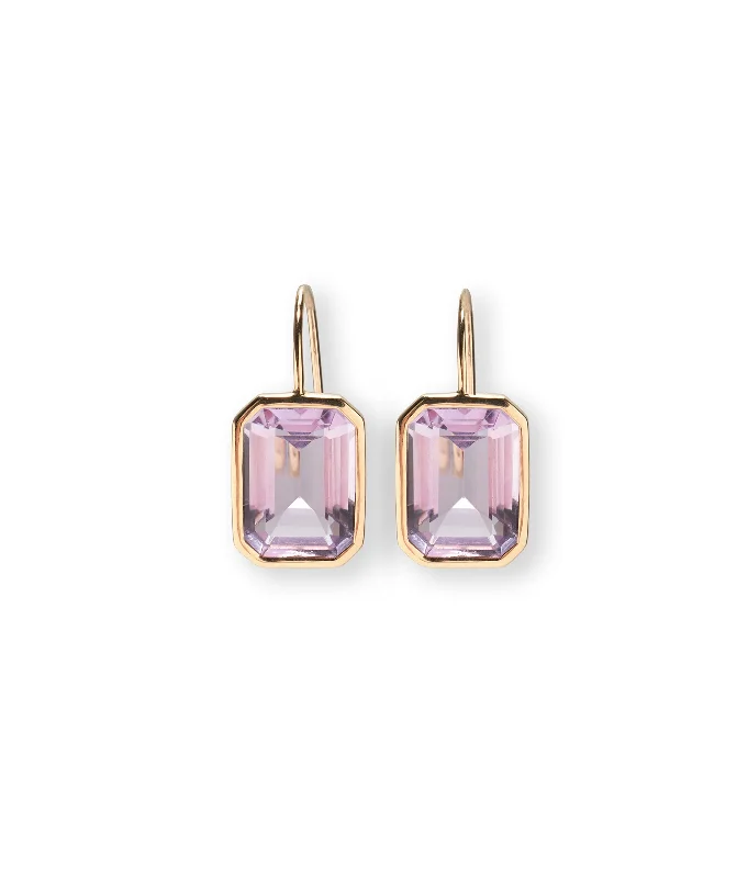 statement earrings for women -14k Gold Aria Earrings in Pink Amethyst