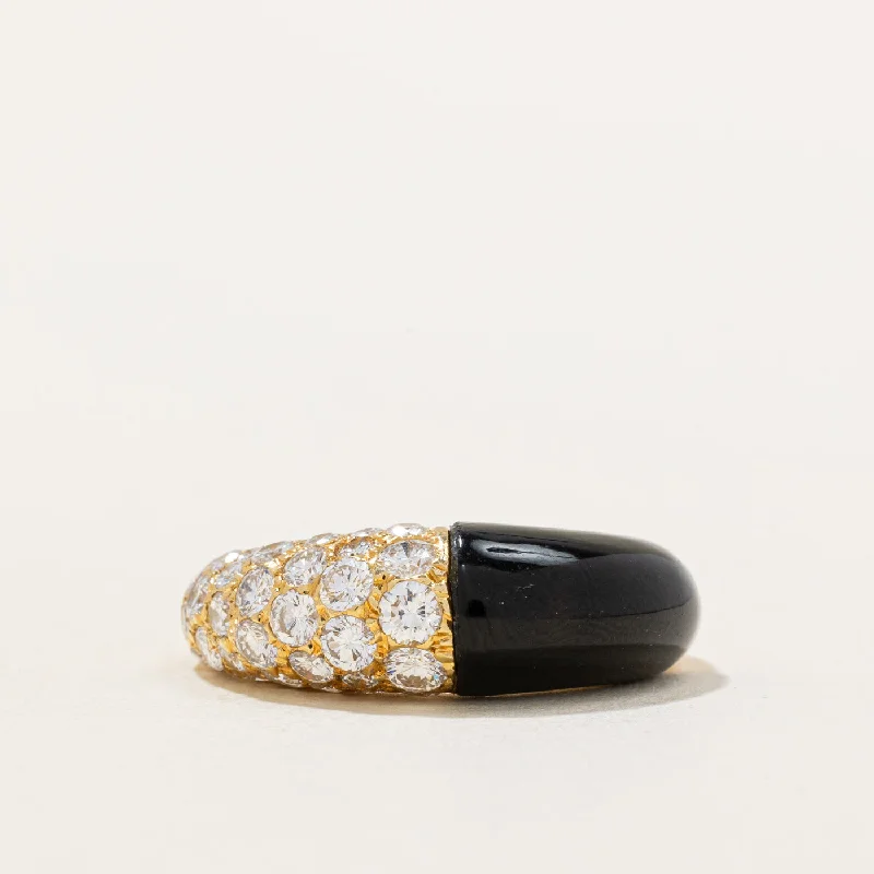 sapphire rings for women -'Cartier' Vintage Diamond & Onyx Bombe Ring | 4.00ct, 1.00ctw | SZ 5.75 |